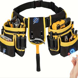 TEMU 1개 헤비듀티 자석 벨트, 26개의 강력한 자석 포켓 및 자석 도구 벨트 포함, 51인치(130cm) 스트랩, 자석 고정 나사, 렌치, 못 - 내구성 있는 패브릭 구조의 자석 도구 키트