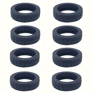 TEMU 8개 실리콘 여행용 휠 커버 세트 - 충격 방지 및 소음 감소 보호 캡, 세탁기 사용 가능하고 내구성 있는, 컬러풀 혼합 색상 (오렌지/블루/블랙/핑크/퍼플/옐로우) 여행 액세서리, 여행 가방 부착물, 다양한 색상으로 제공