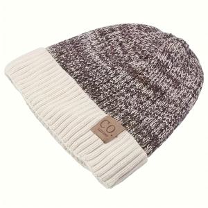 TEMU 남성용 네이비 블루 & 화이트 겨울 니트 모자 CO UZZL 1978 패치 - 두꺼운 플록 귀보호, 부드러운 안감, 손세탁 가능, 스키, 스노보드 및 야외 활동용 (내구성 있는 텍스타일 소재)|남자모자