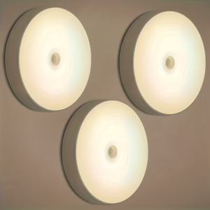 TEMU 6개/3개/1개, 모션 센서 LED 벽등, USB 충전식 야간 조명, 스마트 자동 켜짐/꺼짐 기능, 침대 옆 조명, 주방, 침실, 거실, 복도, 방 장식용 조명