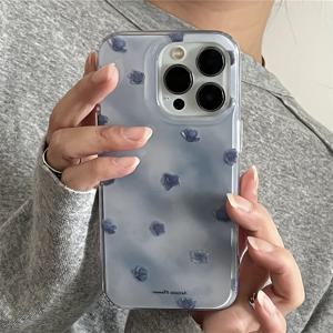 TEMU 사랑스러운 광택 폰 케이스, 보라색 장미 꽃 디자인, 아이폰 모델 11부터 16 프로 맥스 및 플러스까지 적합, 미적 선물로 완벽한, 보라색 꽃이 있는 에폭시 폰 케이스, 미적 폰 케이스, 꽃무늬 아이폰 케이스, 여성용 보라색 폰 케이스, 휴대용 커버, 케이스