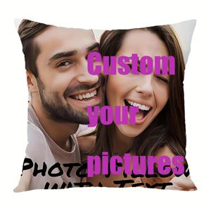 TEMU 1개 맞춤형 사진 개인화 베개 - 사진 및 텍스트로 커플, 부모님, 반려동물을 위한 맞춤 선물 - 플러시 침대커버/이불커버 (내부 충전재 없음) - 손세탁 전용, 지퍼 잠금, 생일, 데코용 사진 콜라주 기념품