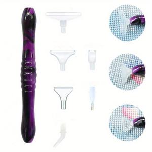 TEMU 5D 다이아몬드 페인팅 펜 수지 포인트 다이아몬드 펜 수제 도구 포인트 다이아몬드 헤드 멀티 펜 팁 액세서리 세트 네일 도구