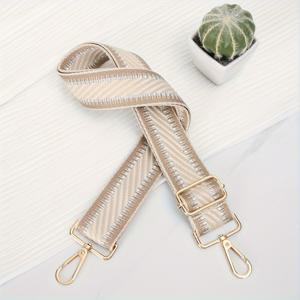 TEMU 여성용 가방용 조절 가능한 자수 자카드 숄더 스트랩 - 폭 3.8/1.5인치, 블랙 & 화이트 디자인, 내구성 있는 메탈 클라스프, 크로스바디 또는 숄더백에 완벽, 백 액세서리, 에스닉 스타일 액세서리, 금속 클라스프 디테일, DIY 지갑 만들기, 숄더 벨트, 조절 가능 교체 스트랩, 퍼스 스트랩