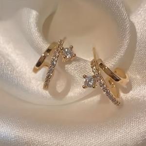 TEMU 크리에이티브 더블 레이어 홀로우 불규칙 포프랑 대형 서클 S25 실버 감성 니치 여성용 귀걸이