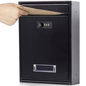 TEMU DIY 야외 보관함 벽걸이 조합 자물쇠 우편함, 내구성 있는 스틸 구조와 투명 시야 창문이 있는 안전한 열쇠 배달 상자, 독립형 디자인, 견고한 구조