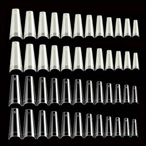 TEMU 1000개 세미커버 인조네일팁, 자연스러운 네일팁, 10가지 사이즈, 네일샵 및 DIY 네일아트용