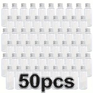 TEMU 30/50개 1.69oz 리필 가능한 플라스틱 병, 은색 알루미늄 스크류 캡 포함 화장품 디스펜서 용기, 샴푸, 로션, 에센셜 오일, 향수용