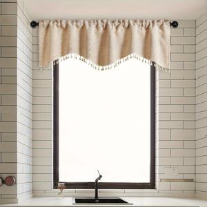 TEMU 1/2개 단색 일본 스타일 태슬 커튼, 유럽풍 럭셔리 웨이브 헤드보드, 거실, 침실, 주방, 실내 창문 및 문에 적합, 거실용 커튼, 침실 장식, 우아한 창문, 모던 커튼, 고품질 원단, 커튼 짧은, 커튼가리개, 짧은 주방 커튼, 작아장커튼