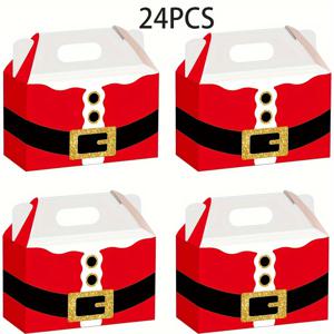 TEMU 8/16/24/32/48개 레드 크리스마스 선물 상자 3D 크리스마스 종이 트리트 박스 산타 클로스 엘프 굿디 캔디 박스, 휴일 크리스마스 파티 선물용