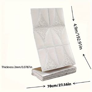 TEMU 1개 연속 3D 벽 타일 스티커 접착식 벽지 - 방수 세탁 가능 소프트 스크래치 방지 PVC 폼 패널, 판타지 패턴 거실/침실/세탁실 리모델링용 (192.91