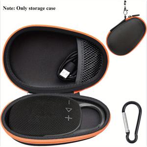 TEMU 클립 5/ 클립 4 스피커와 호환되는 여행용 케이스 교체용, 초소형 스피커 보호 보관 가방, 충전기 및 USB 케이블에 적합 - 상자전용 (블랙)