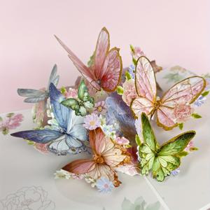 TEMU 1개 골드 포일 팝업 3D 카드 (봉투 포함) - 우아한 플로럴 & 나비 디자인, 어버이날, 선생님 감사, 생일, 기념일 선물로 완벽