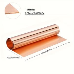 TEMU 1롤 Tceikcer 고순도 99.9% 순수 구리 호일 & 테이프, 다양한 크기 - 보석, 공예, 전기 수리, 장식 및 DIY 프로젝트에 이상적, 튼튼한 황동 재질, TCEIKCER