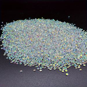 TEMU 6200개 미니 AB 라인스톤 네일 아트용, 1.3Mm 유리 비즈, 네일용 아이리스센트 티니 젬, 장식 비즈 - 반짝이는 네일 아트 액세서리