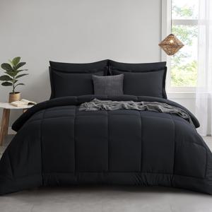 TEMU 1개 울트라 소프트 브러시드 95g 패브릭 이불 삽입 - 심플한 단색 퀼트 디자인, 세탁기 사용 가능, 사계절용 편안함 - 다크 블루/라이트 그레이/화이트 색상 (베개커버 미포함), 퀼트 이불 커버|다용도 침구 스타일|폴리에스테르 이불