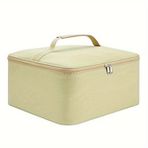 TEMU 휴대용 캠핑 도구 정리함 - 자석 뚜껑이 있는 다기능 연료 캐니스터 보관함, 스토브 및 가스 캔용, 내구성 있는 블랙 & 오렌지 디자인, 야외 모험을 위한 컴팩트하고 가벼운 캠핑 액세서리, 슬림한 보관 솔루션, 안전한 지퍼 클로저