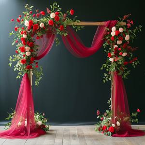 TEMU 우아한 19.7ft x 웨딩 아치 투일 - 로맨틱한 투명 폴리에스터 원단, 결혼식, 브리드쇼, 생일 등 행사용, 쉽게 걸 수 있음, 깃털 없음, 크리스마스, 발렌타인데이, 할로윈 장식, 웨딩 장식, 행사 장식, 클래식 우아함, 깃털 없음 원단