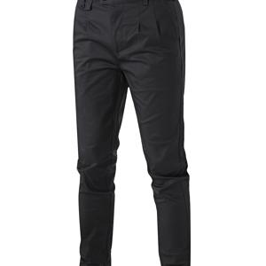 TEMU 남성용 주름 방지 사계절 드레스 팬츠 - 로우 라이즈 레귤러 핏 긴 정장 & 비즈니스 캐주얼 바지, 지퍼 포켓 및 벨트 루프 포함, 기계 세탁 가능 딥 레드 (마룬) 웨딩, 오피스, 파티용 - 연중 편안함, 남성용 정장 바지, 슬림핏 남성용 바지