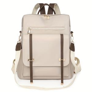 TEMU 패셔너블한 데일리 출퇴근 캐주얼 남녀공용 백팩 | 대용량, 안감 처리된 여행 및 학생 가방, 지퍼 잠금, 조절 가능한 어깨 스트랩, 경량