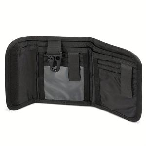 TEMU 카드 및 ID 사진 홀더를 위한 3개의 칸막이가 있는 나일론 야외 스포츠 지갑, 보관 및 간편한 걸이용으로 디자인됨.