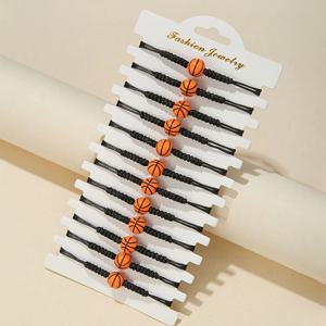 TEMU 12개 수제 농구 테마 파티 팔찌, 스포츠 이벤트 농구 선수 팔찌 세트