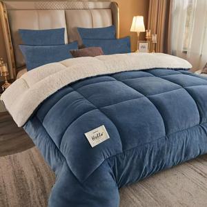 TEMU 3pcs/세트 초소프트 이불+베개커버 - 사계절용 퀼트 통기성 박스스티치 단색 세탁기 사용 가능 가을 겨울 침실 보온, 아늑한 침구 세트, 침구,고품질 이불,따뜻한 담요 세트,편안한 침구,편안한 슬리퍼,실용적인 가정주부