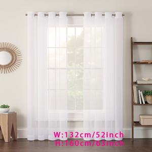 TEMU 2개 세트 모던 시스루 커튼 - 반투명 로맨틱 테마 가제 패널, 침실용 폴리에스터 원단, 코드리스, 펀치홀 걸이 방식, 표백 금지, 80gsm 무게