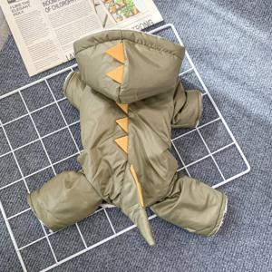 TEMU 소형견용 공룡 의상 - 겨울 & 가을 따뜻한 스냅버튼 패션, 소프트 폴리에스터 테디 비숑 포메라니안 시츄 옷, 귀여운 동물복, 추위 방지 디자인, 안전한 잠금장치, 강아지 애완동물 의류, 반려견 사랑하는 이들을 위한 플레이풀 스타일|강아지옷