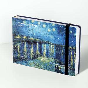 TEMU 1pc Van Gogh Starry Night 커버드 스케치북 - 100페이지, 50장, 160gsm 두꺼운 수채화 종이, 영감을 주는 인용문이 있는 손그림 노트북, 여행 노트북, 예술과 글쓰기에 적합한 예술 용품 | 영감을 주는 노트 | 내구성 있는 커버, Van Gogh 노트북