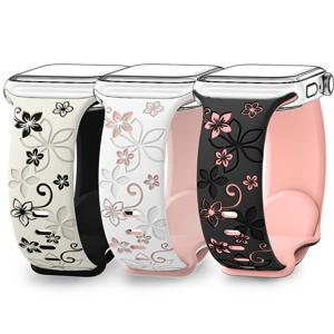 TEMU 3개 세트 조각 꽃 스트랩 애플워치 40mm 38mm 41mm 44mm 45mm 46mm 49mm, 여성용 iWatch 소프트 브레이슬릿 시리즈 10/11 42mm 9 SE 8 7 6 5 4 3 2, 귀여운 하트 패턴 스포츠 밴드 액세서리