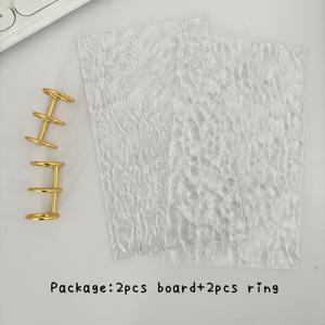 TEMU A6 아크릴 바인더 커버, DIY 2개 PMMA 보드 및 2개 금속 링 저널 노트북, 100장 리필 용지, 루스리프 핸디 다이어리|다이어리|포카바인더