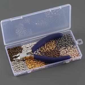 TEMU 호비워커 801피스 크림핑 도구 세트, 1개 크림핑 잠금 플라이어 및 800개의 3mm 크림프 비즈, 5인치 미니 크림핑 플라이어, 8색 구리 슬라이드 스토퍼 튜브 비즈, 주얼리 공급 및 비딩용 만들기 키트