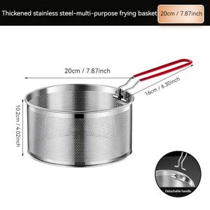 TEMU 1개 헤비듀티 스테인리스 스틸 딥 프라이 바스켓, 메쉬 스트레이너 포함 - 4.72