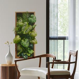 TEMU 18.5인치 * 35.4인치 3D 그린 열대 잎 벽 스티커, 대형 신선한 야자수 나무 식물 벽 장식 아트 무늬, 정글 트로피컬 녹색 벽 장식 침실 거실 교실 사무실 홈 , 봄의 도착