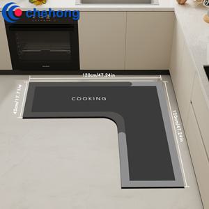 TEMU L자형 규조토 매트 헤비듀티 미끄럼방지 주방용 - 규조석 쉬운 청소 표면, 손세척 가능, 내구성 있는 고무 뒷면, 싱크대, 스토브, 식기세척기 영역용 - 소형 공간을 위한 컴팩트한 곡선 디자인 (주거용 &