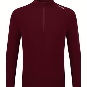 TEMU 스포츠용 긴팔 크루넥 지퍼 고 탄성 러닝 트레이닝 탑 - 폴리에스터, 약간의 스트레치, 라글란 슬리브, 폴카 도트, 스커트 핏, 유니버설, 성인, 청소년, 남성, 니트 재질, 170 g/m²