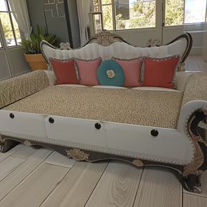 TEMU 빈티지 프린트 소파 고양이 스크래칭 포스트 & 라운지 에어리어 - 이중층 쌓을 수 있는 골판지, 다크 브라운 - 애완동물 안전 재질, 고양이가 휴식하고 놀기에 적합한 디자인, 고양이 가구, 장난기 있는 디자인, 내구성 있는 구조