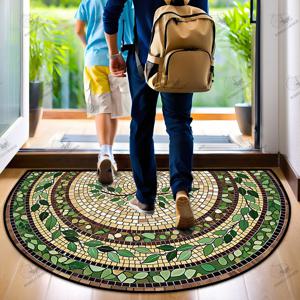 TEMU 빈티지 별이 빛나는 하늘과 에스노보타닉 라탄 도어 매트, 내구성 있는 입구용 매트 - 봄철 및 휴가 집 장식에 이상적