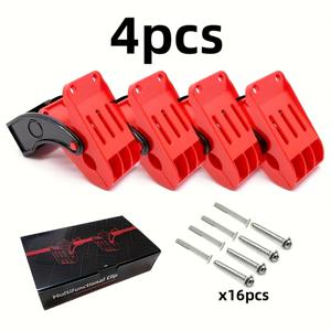 TEMU 4pcs 자동차 세척 바닥 매트 클램프, 자동차 세척 타월 보조 클립, 스윌 대형 미끄럼 방지 스테인레스 스틸 스프링 클램프 벽 두꺼운 자동차 발 패드 세척 클립 자동차 세부 보관소용|발매트