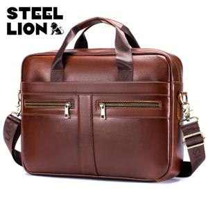 TEMU 남성용 정품 가죽 여행용 노트북 가방 - 15인치 컴퓨터 수납공간, 펜홀더 및 비즈니스 문서 수납 - 탈착식 스트랩, 지퍼 잠금, 가벼운 디자인, 출퇴근, 학교용 - 정품 가죽 전문 메신저 가방 (선물용)