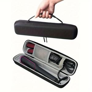 TEMU 1개 경량 EVA 헤어 스트레이트너 & 컬링 아이언 여행 케이스 - 내구성 있고 휴대용 정리함, 케이블, 브러시 및 스타일링 도구 수납칸 포함, 핑크 - 이동 중의 뷰티를 위한 필수 액세서리, 머리 보관 정리함