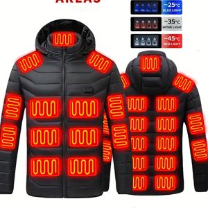 TEMU 남성 & 여성용 USB 자켓 - 21구역 온열 기능 - (외부 전원 불필요) 모터사이클 라이딩, 캠핑, 겨울용 베스트 - USB 발열 아우터웨어 (손세탁 가능, 지퍼 클로저) - 남성용 호환