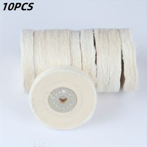 TEMU 스테인리스 스틸/아가타/옥 보석 정밀 연마용 미세한 화이트 펠트 휠 폴리싱 패드 10개 세트