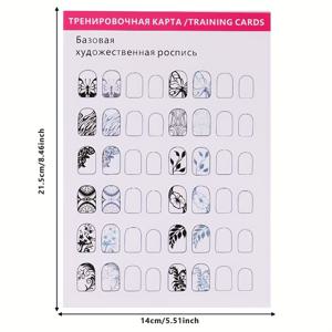 TEMU 12pcs 네일 아트 실습 책 세트, 기본 디자인 훈련을 위한 라인 꽃 패턴 스테인츠, 재사용 가능한 초보자 도구, 네일 아트 템플릿