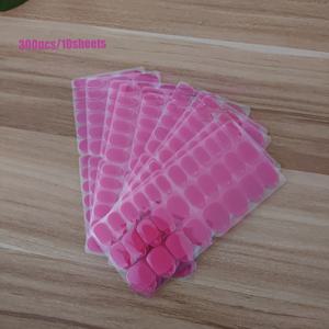 TEMU 300개/10세트 대형 뉴 업그레이드 핑크 로즈 16x 라이트 커링 네일 스티커, 강한 접착력 이중면 착용, 통기성 필름, DIY 네일 아트, 내구성 및 안정성, 네일 아트 용품 | 로즈 패턴 네일 | 거친 마감 네일|젤네일