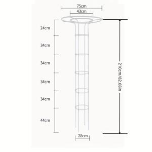 TEMU 82.68인치 흰색 금속 덩굴 식물 트렐리스 정원 프레임 - 녹 방지 플라스틱 코팅 실외 케이지 지지대, 덩굴, 꽃, 채소, 장미에 적합, 실용적인 격자 디자인 정원 구조