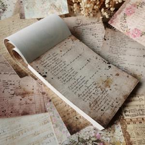 TEMU 1권 100장의 빈티지 영어 꽃 재료 종이 DIY 장식 노트 writible 장식 종이 포함