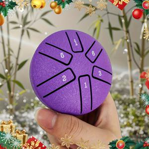 TEMU 3인치 6음계 스틸 텅 드럼 세트 (야외 정원 레인 드럼 1개 포함), 탄소강 핸드 드럼, 업그레이드된 뮤직 레인 차임, 야외 즐기기, 명상 보조, 크리스마스 선물, 파티 분위기 선택, 미술 장식 장식품, 뮤직 페스티벌에 적합