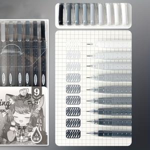 TEMU 모라디 컬러 팔레트 저널링 젤 펜 세트 - 파스텔 및 모노크롬 옵션을 포함한 생동감 있는 애니메이션 스타일의 삽화, DIY 공예 및 노트 작성에 적합한 부드러운 쓰기 경험